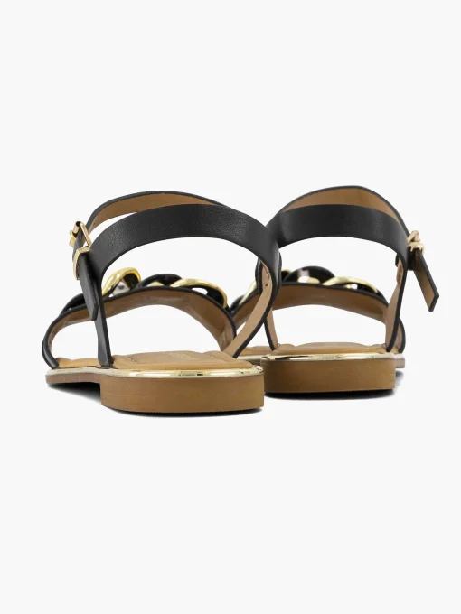 Zwarte Sandaal Sierketting