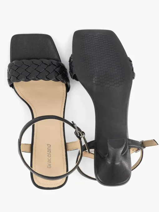 Zwarte Sandalette Gevlochten