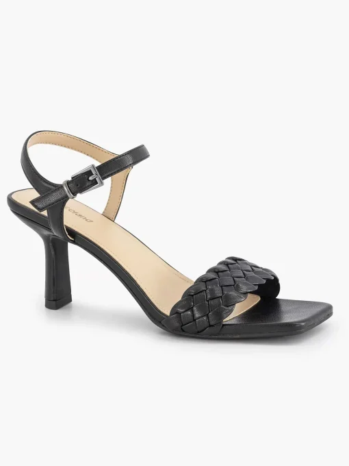 Zwarte Sandalette Gevlochten