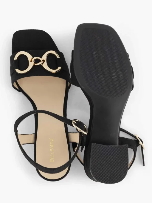 Zwarte Sandalette Sierketting