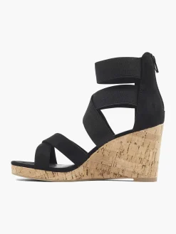 Zwarte Sandalette Sleehak