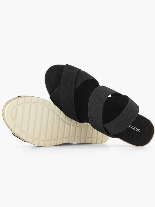 Zwarte Sandalette Sleehak
