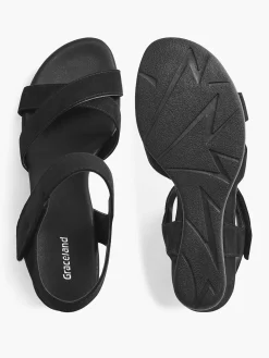 Zwarte Sandalette Sleehak