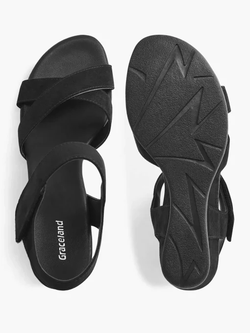 Zwarte Sandalette Sleehak