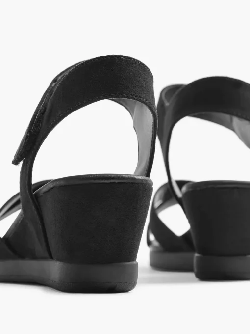 Zwarte Sandalette Sleehak