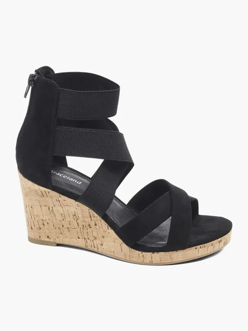 Zwarte Sandalette Sleehak