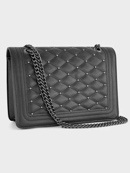 Zwarte Schoudertas Padded