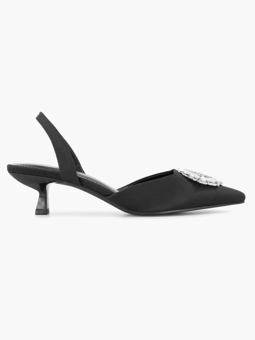 Zwarte Slingback Steentjes
