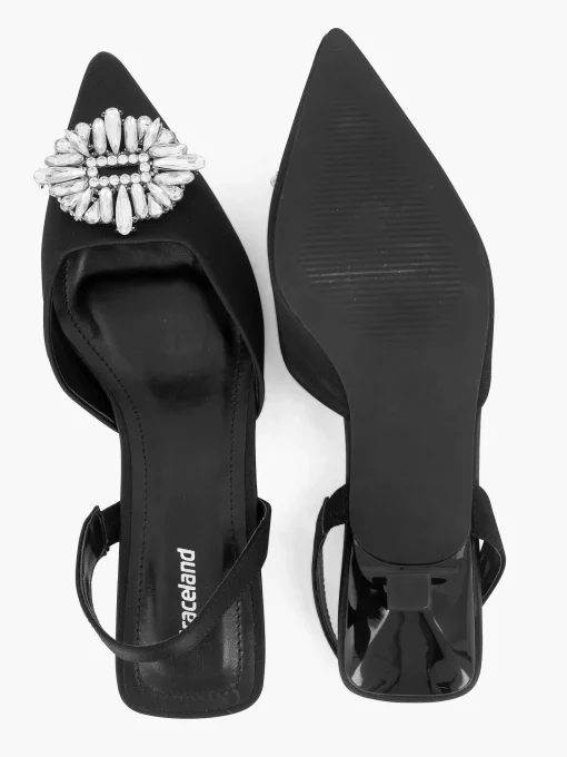 Zwarte Slingback Steentjes