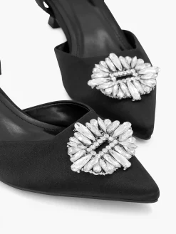 Zwarte Slingback Steentjes