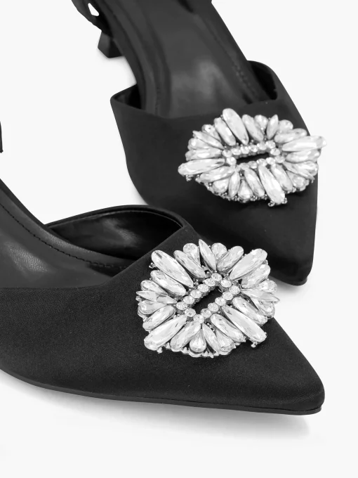 Zwarte Slingback Steentjes