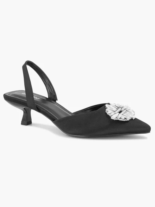 Zwarte Slingback Steentjes