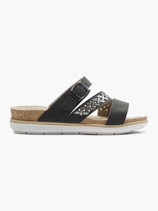 Zwarte Slipper Gespsluiting