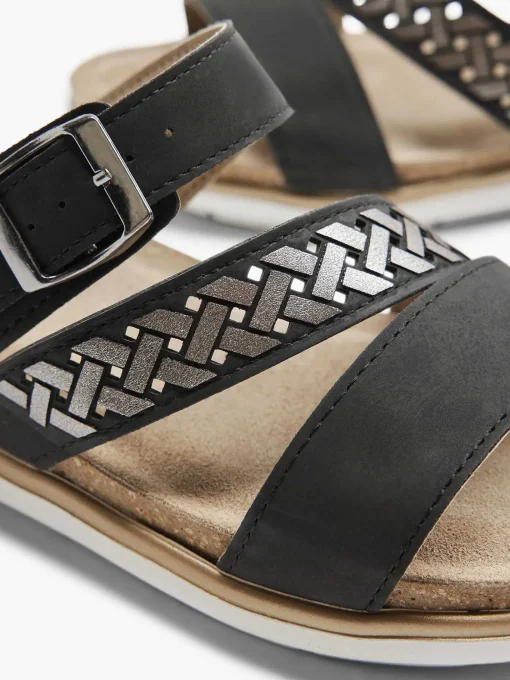 Zwarte Slipper Gespsluiting