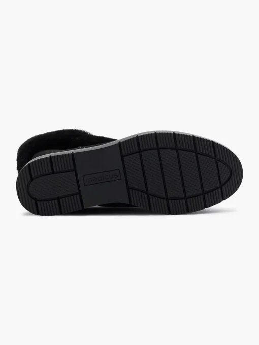 Zwarte Suede Comfort Enkelboot Gevoerd