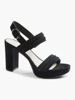 Zwarte Suede Sandalette