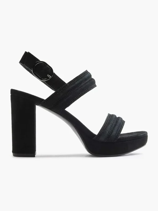 Zwarte Suede Sandalette