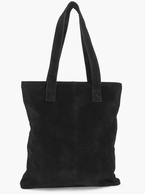 Zwarte Suede Schoudertas
