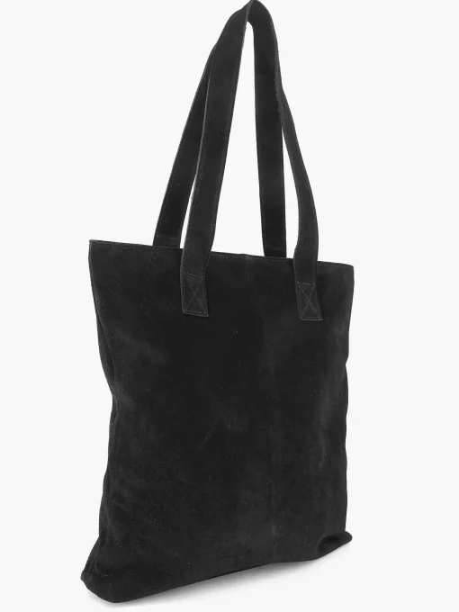 Zwarte Suede Schoudertas