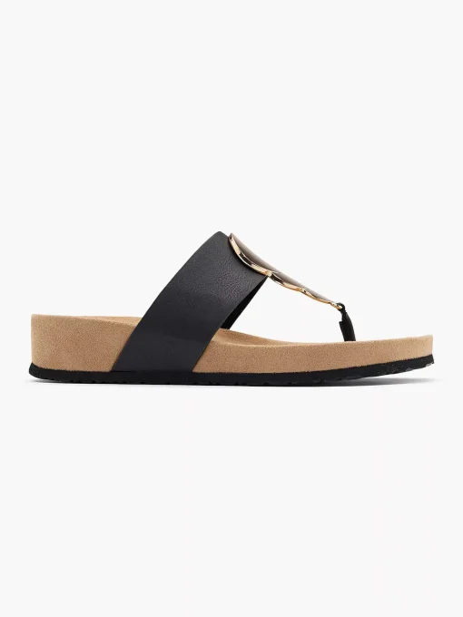 Zwarte Teenslipper