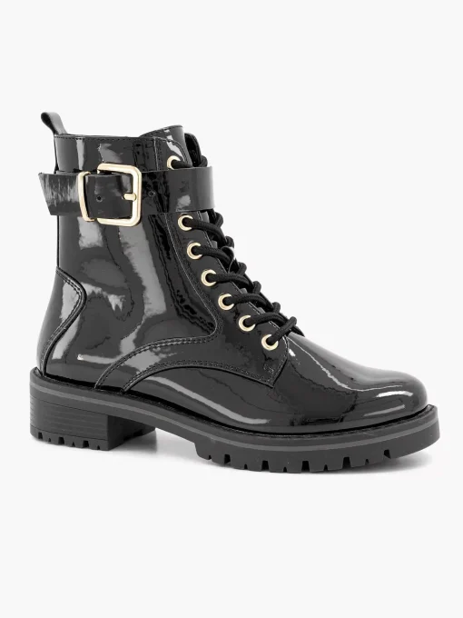 Zwarte Veterboot Lak