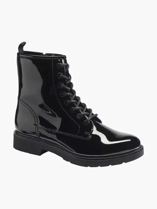 Zwarte Veterboot Lak