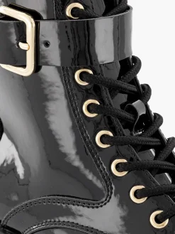 Zwarte Veterboot Lak