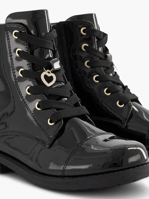 Zwarte Veterboot Lak