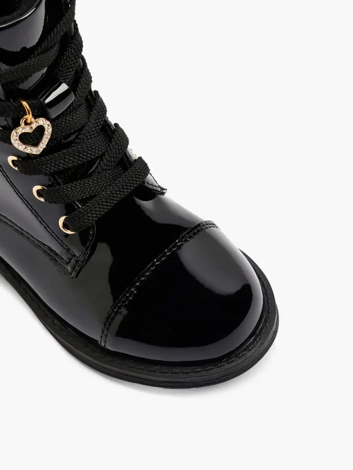 Zwarte Veterboot Lak